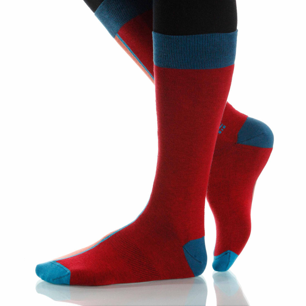 Cayenne Chiaroscuro Socks; Men's or Women's Supima Cotton Red XOAB