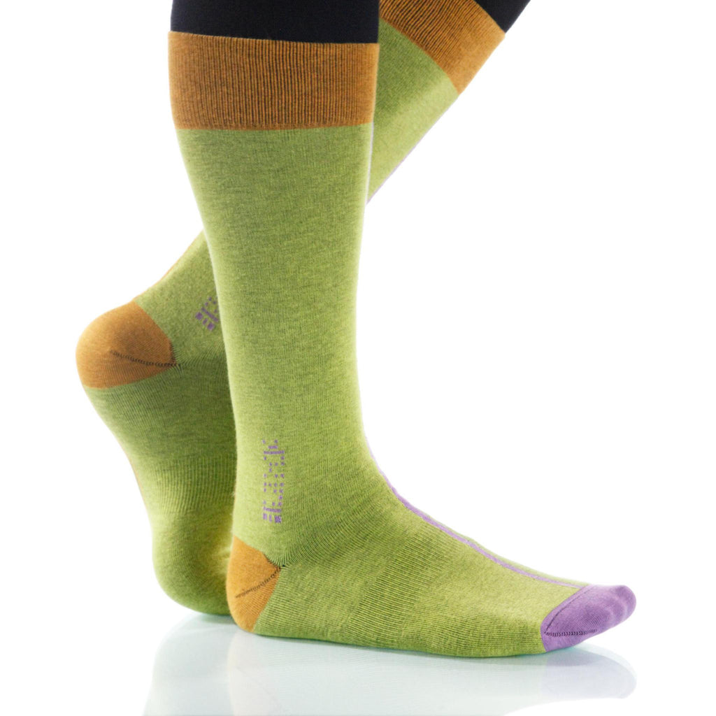 Lime Chiaroscuro Socks; Men's or Women's Supima Cotton Green XOAB