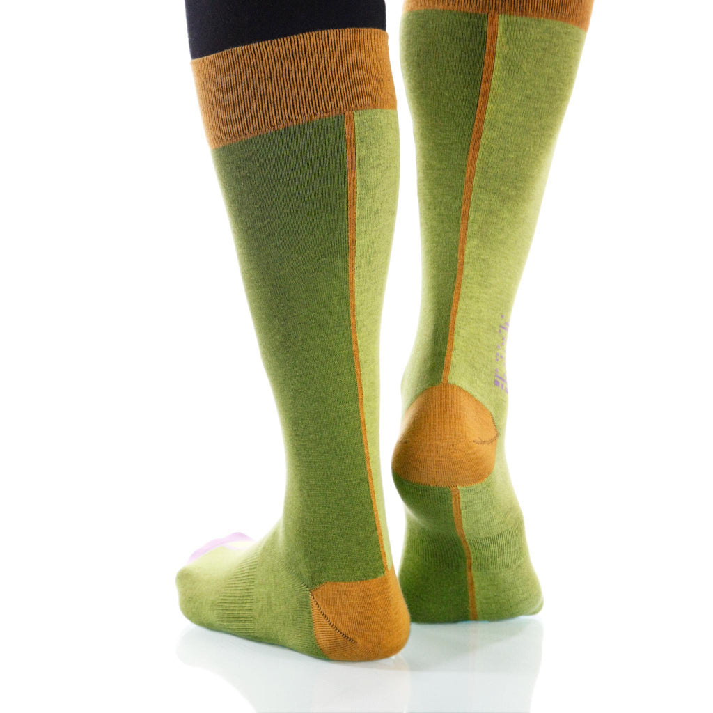 Lime Chiaroscuro Socks; Men's or Women's Supima Cotton Green XOAB