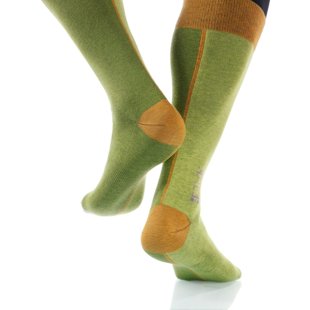 Lime Chiaroscuro Socks; Men's or Women's Supima Cotton Green XOAB