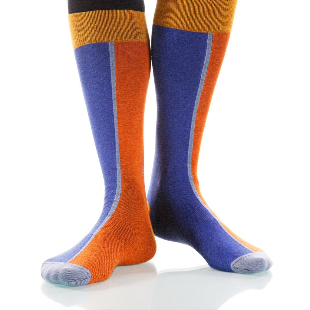 Siesta Chiaroscuro Socks; Men's or Women's Supima Cotton Orange XOAB