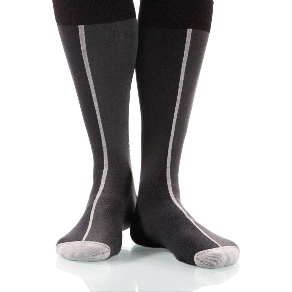 Slate Chiaroscuro Socks; Men's or Women's Supima Cotton - Gray - XOAB