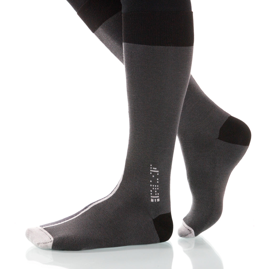 Slate Chiaroscuro Socks; Men's or Women's Supima Cotton - Gray - XOAB