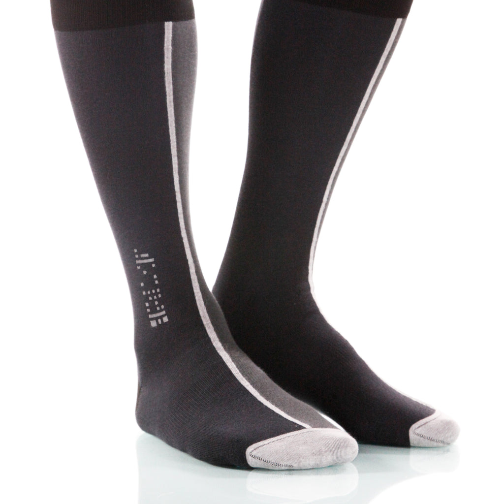 Slate Chiaroscuro Socks; Men's or Women's Supima Cotton - Gray - XOAB