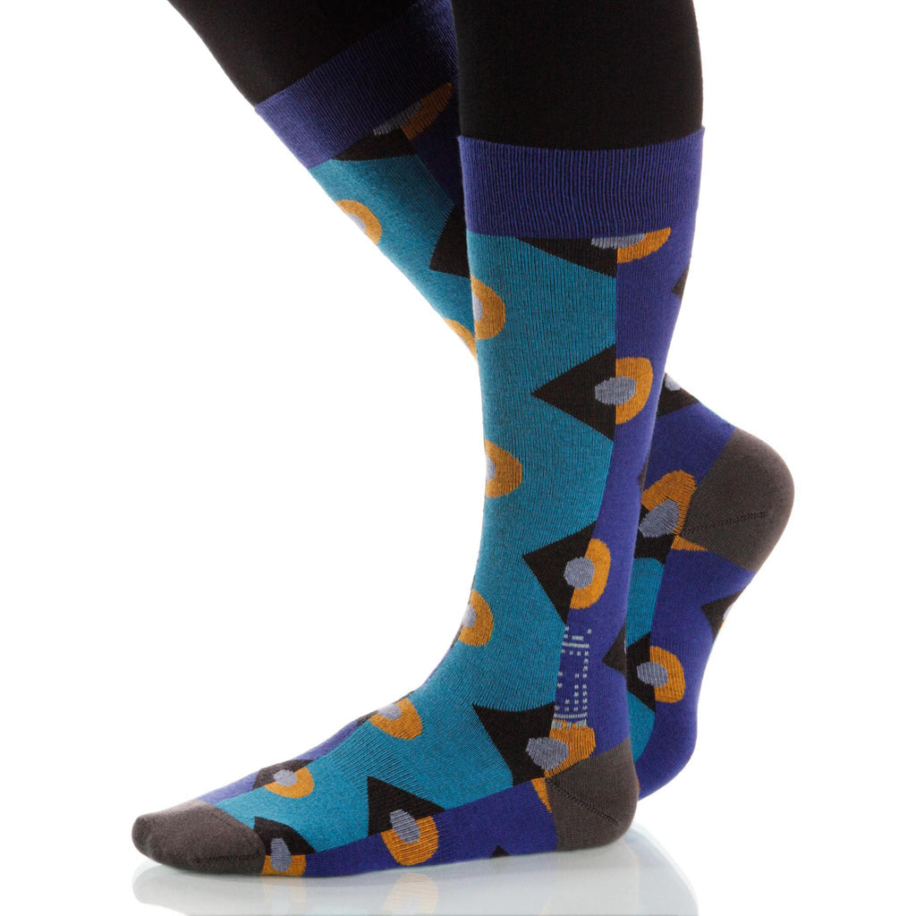 Blue Deco Socks; Men's or Women's Supima Cotton - Blue - XOAB