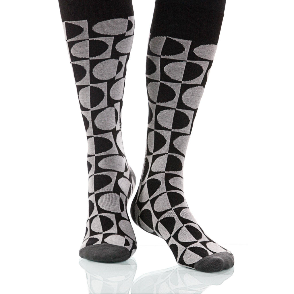 Black & White Eclipse Socks; Men's or Women's Supima Cotton XOAB