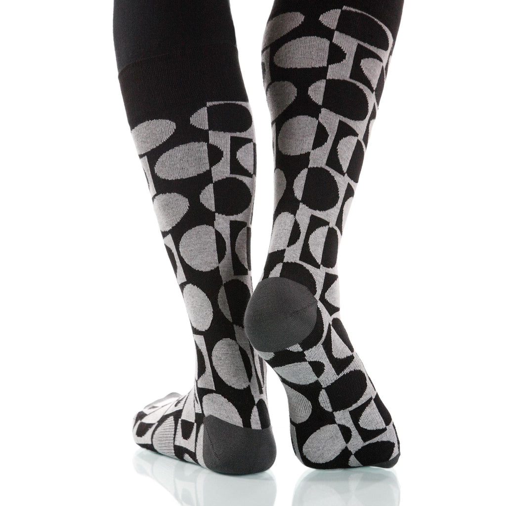 Black & White Eclipse Socks; Men's or Women's Supima Cotton XOAB
