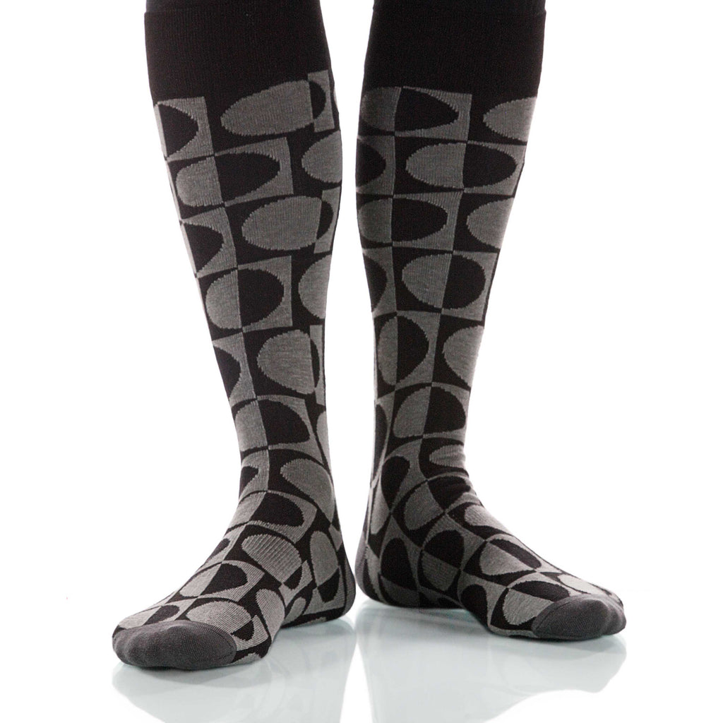 Charcoal Eclipse Socks; Men's or Women's Supima Cotton Gray/Black XOAB