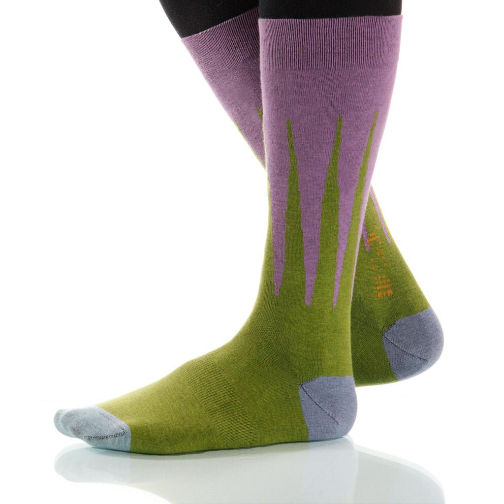 Spring Harlequin Socks; Men's or Women's Supima Cotton Green XOAB