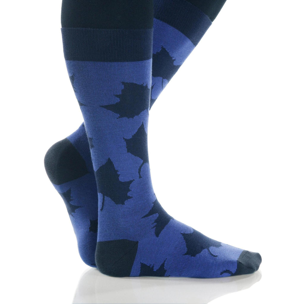 Cobalt Maple Socks; Men's or Women's Supima Cotton - Blue - XOAB