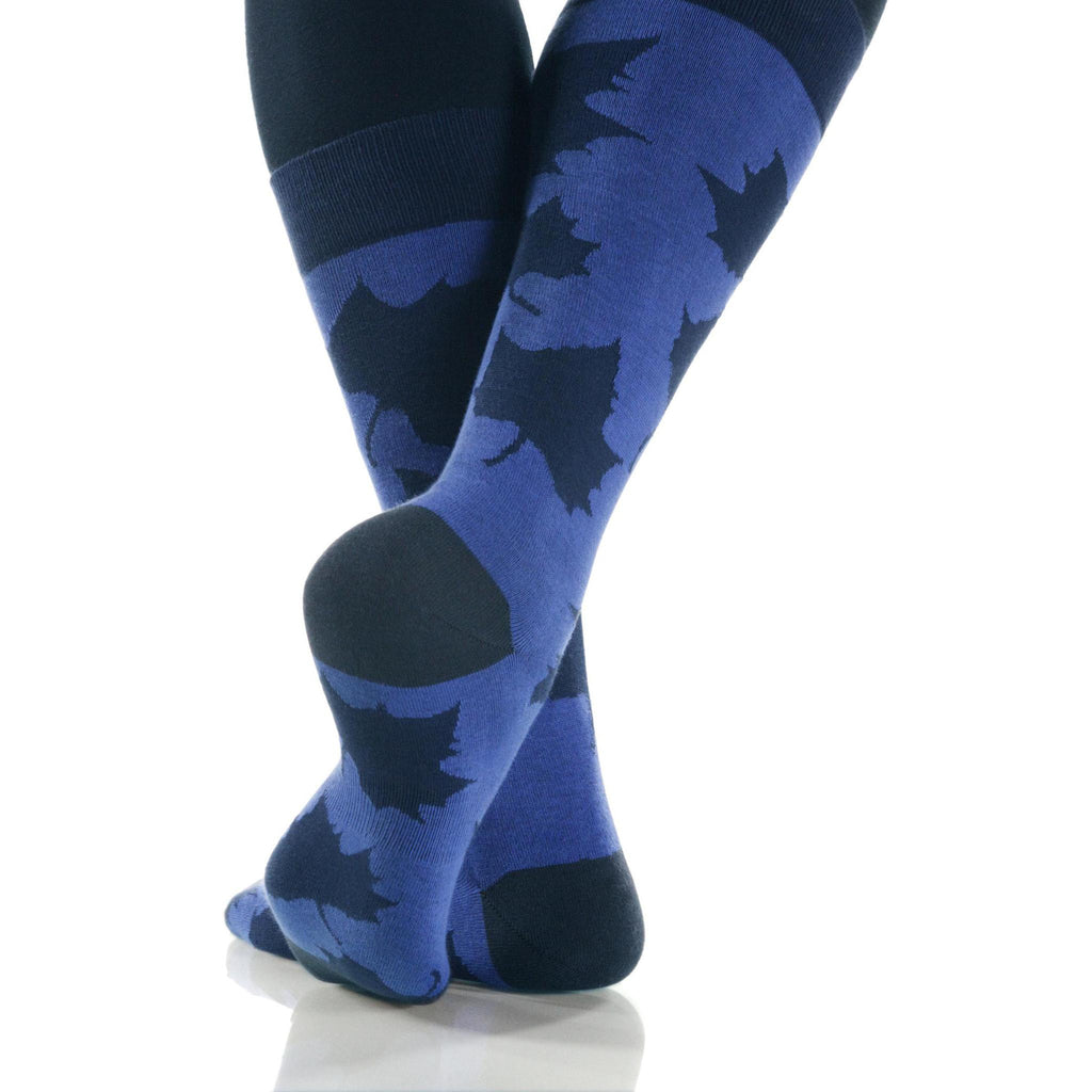 Cobalt Maple Socks; Men's or Women's Supima Cotton - Blue - XOAB