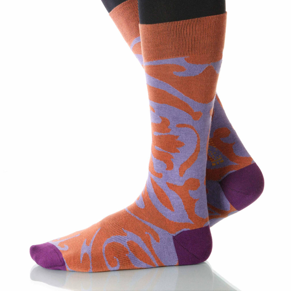 Begonia Soleil Socks; Men's or Women's Supima Cotton Orange XOAB
