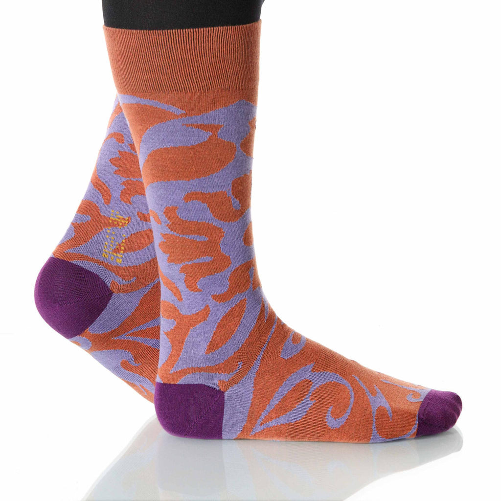Begonia Soleil Socks; Men's or Women's Supima Cotton Orange XOAB