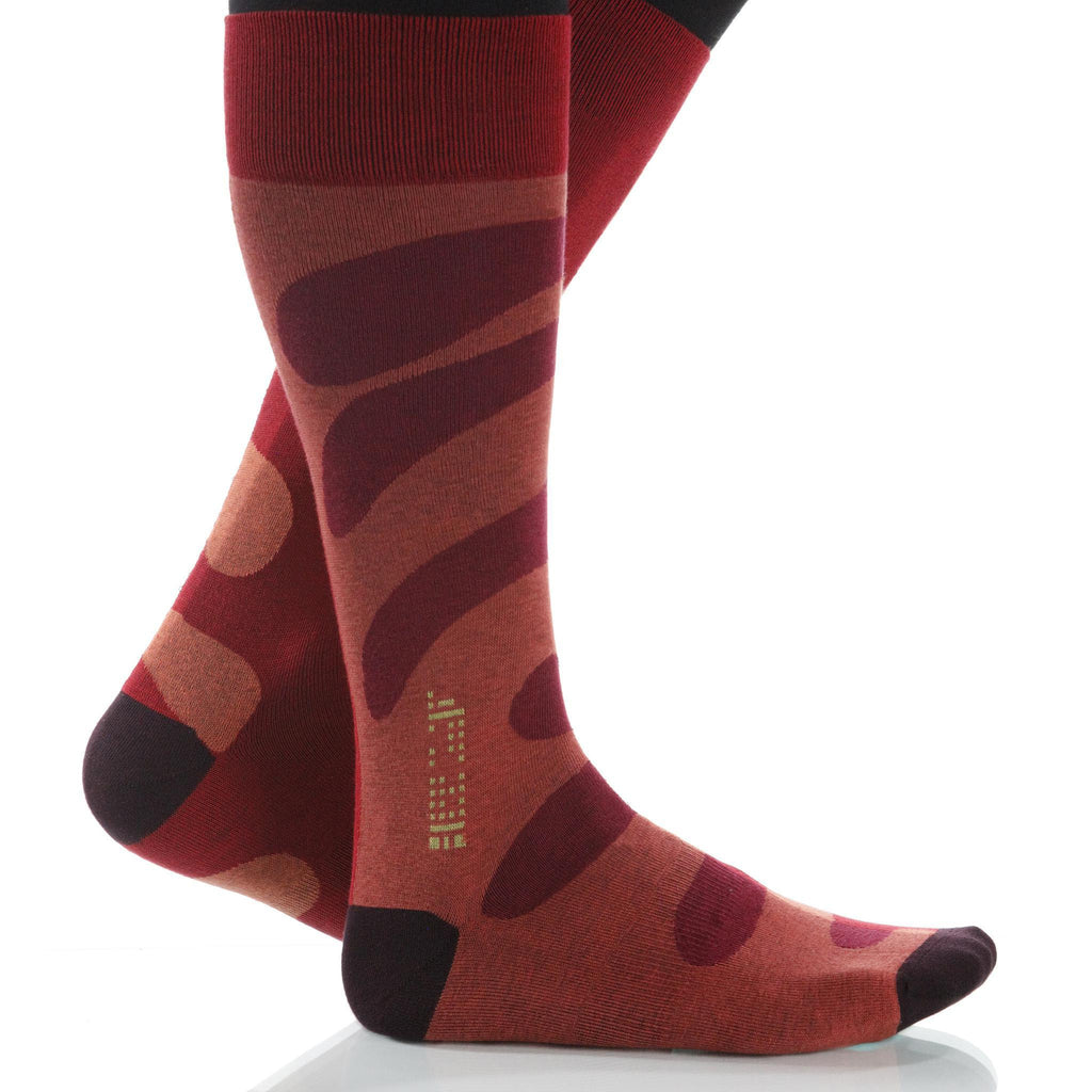 Red Tango Socks; Men's or Women's Supima Cotton - Red/Orange - XOAB