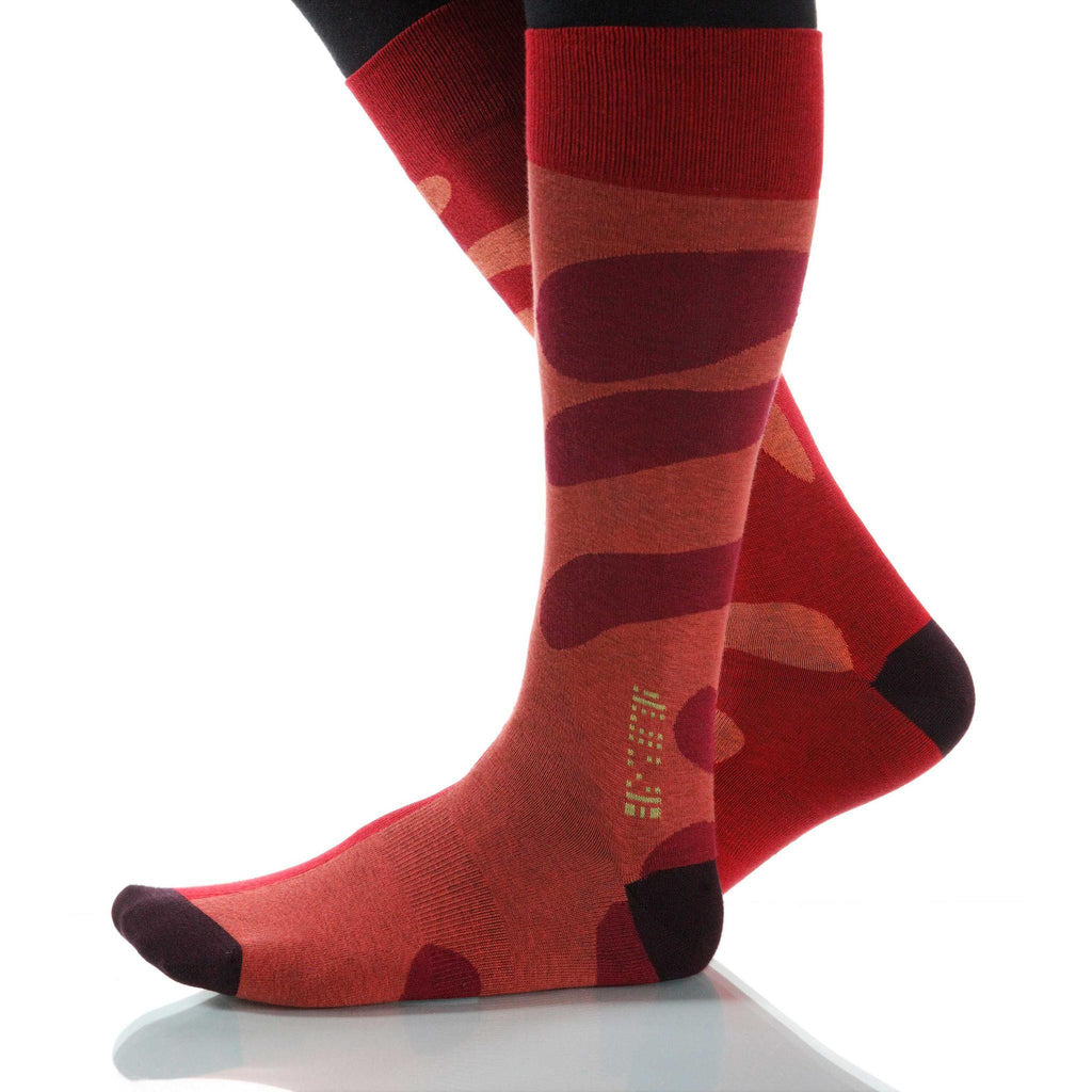 Red Tango Socks; Men's or Women's Supima Cotton - Red/Orange - XOAB
