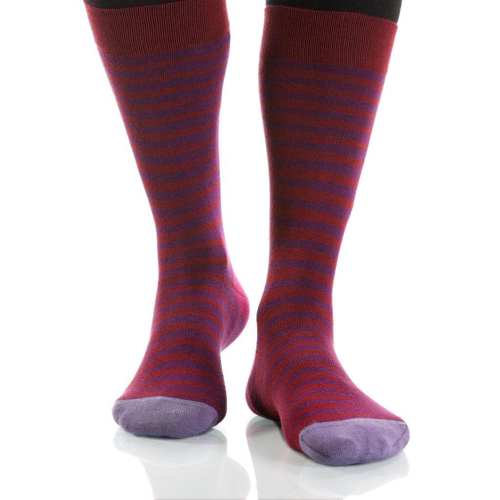 Wine Zebra Socks; Men's or Women's Supima Cotton - Red/Violet - XOAB