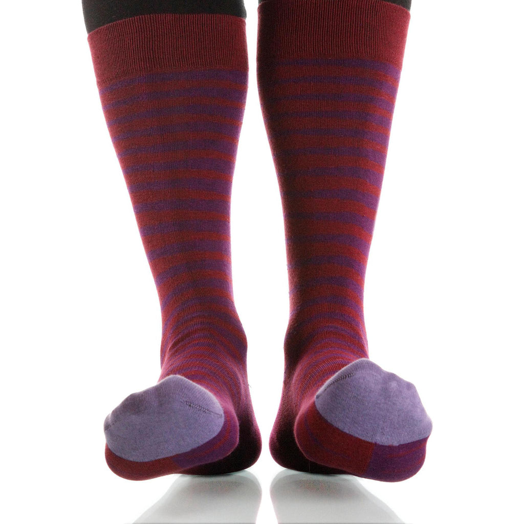 Wine Zebra Socks; Men's or Women's Supima Cotton - Red/Violet - XOAB