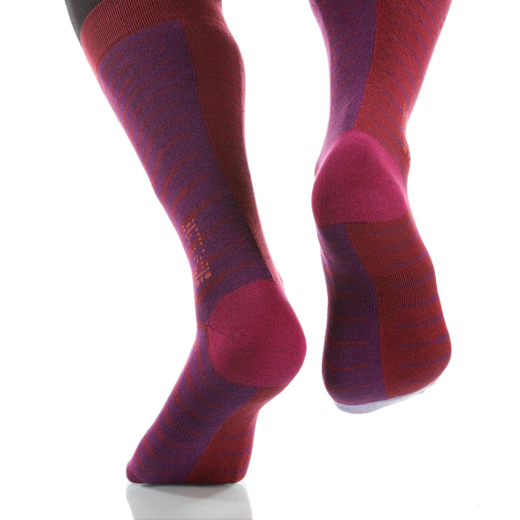 Wine Zebra Socks; Men's or Women's Supima Cotton - Red/Violet - XOAB