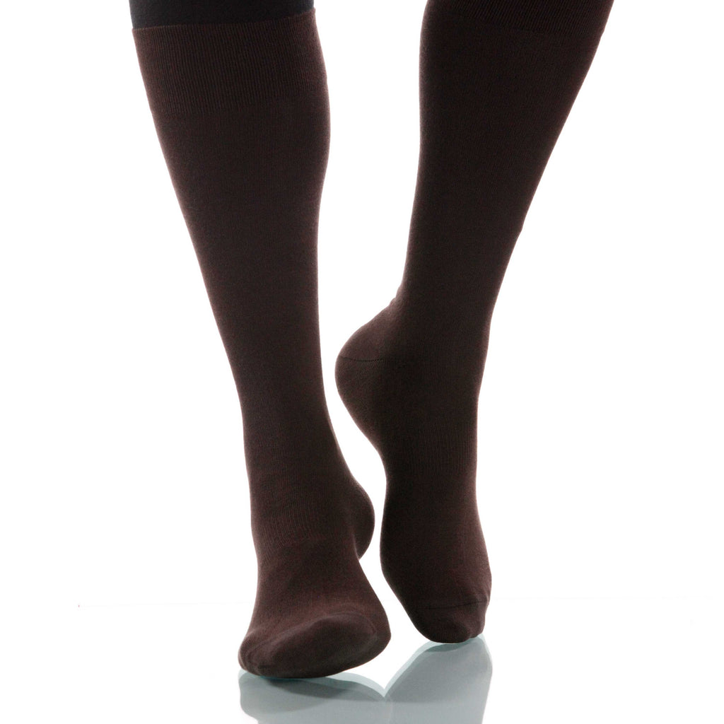 Cacao Solid Socks; Men's or Women's Merino Wool - Brown - XOAB