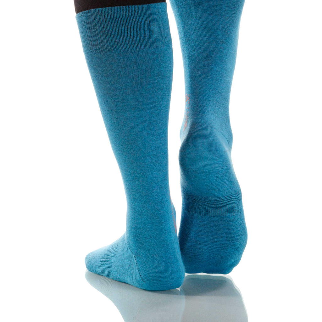 Caribbean Solid Socks; Men's or Women's Supima Cotton - Blue - XOAB
