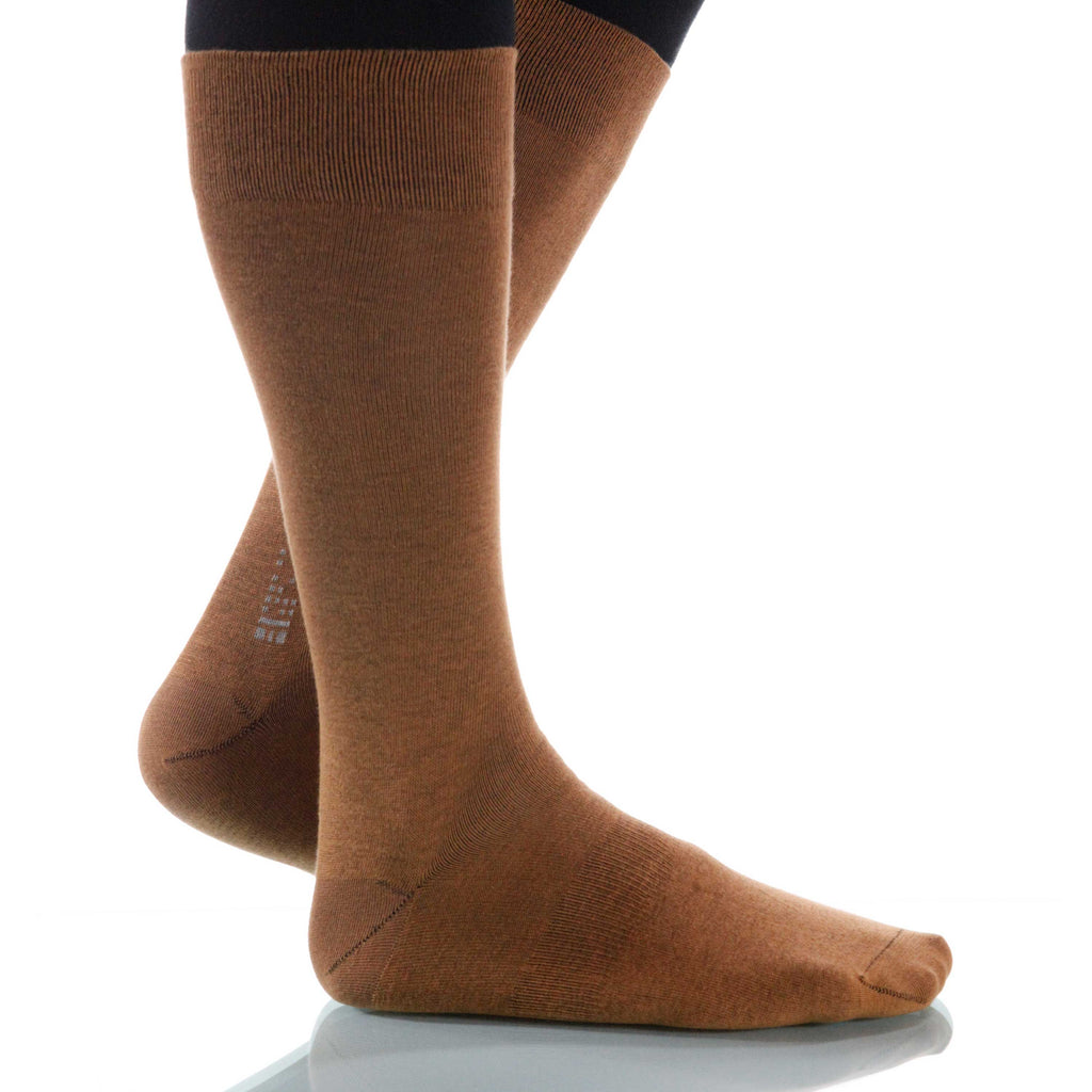 Hazelnut Solid Socks; Men's or Women's Supima Cotton - Brown - XOAB