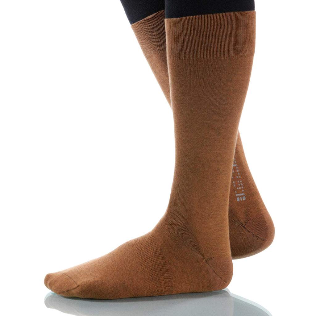 Hazelnut Solid Socks; Men's or Women's Supima Cotton - Brown - XOAB