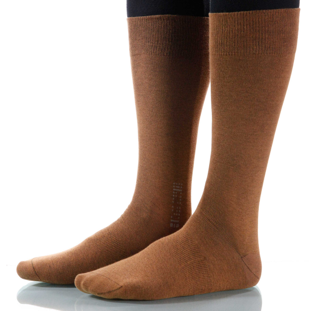 Hazelnut Solid Socks; Men's or Women's Supima Cotton - Brown - XOAB