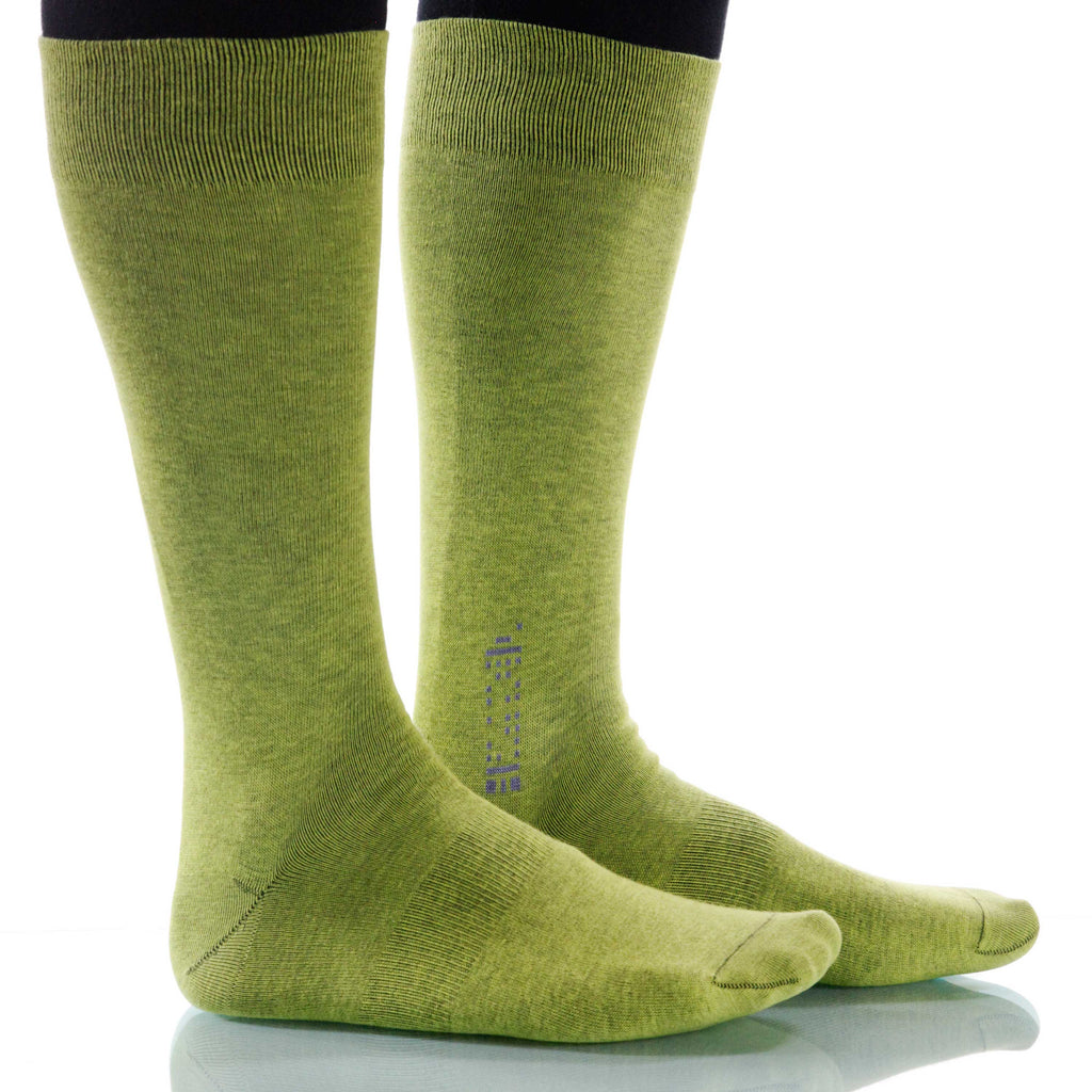 Lime Solid Socks; Men's or Women's Supima Cotton - Green - XOAB