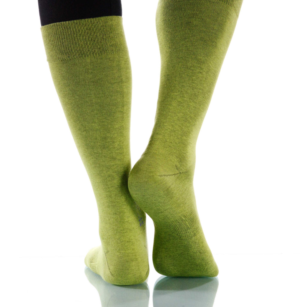 Lime Solid Socks; Men's or Women's Supima Cotton - Green - XOAB