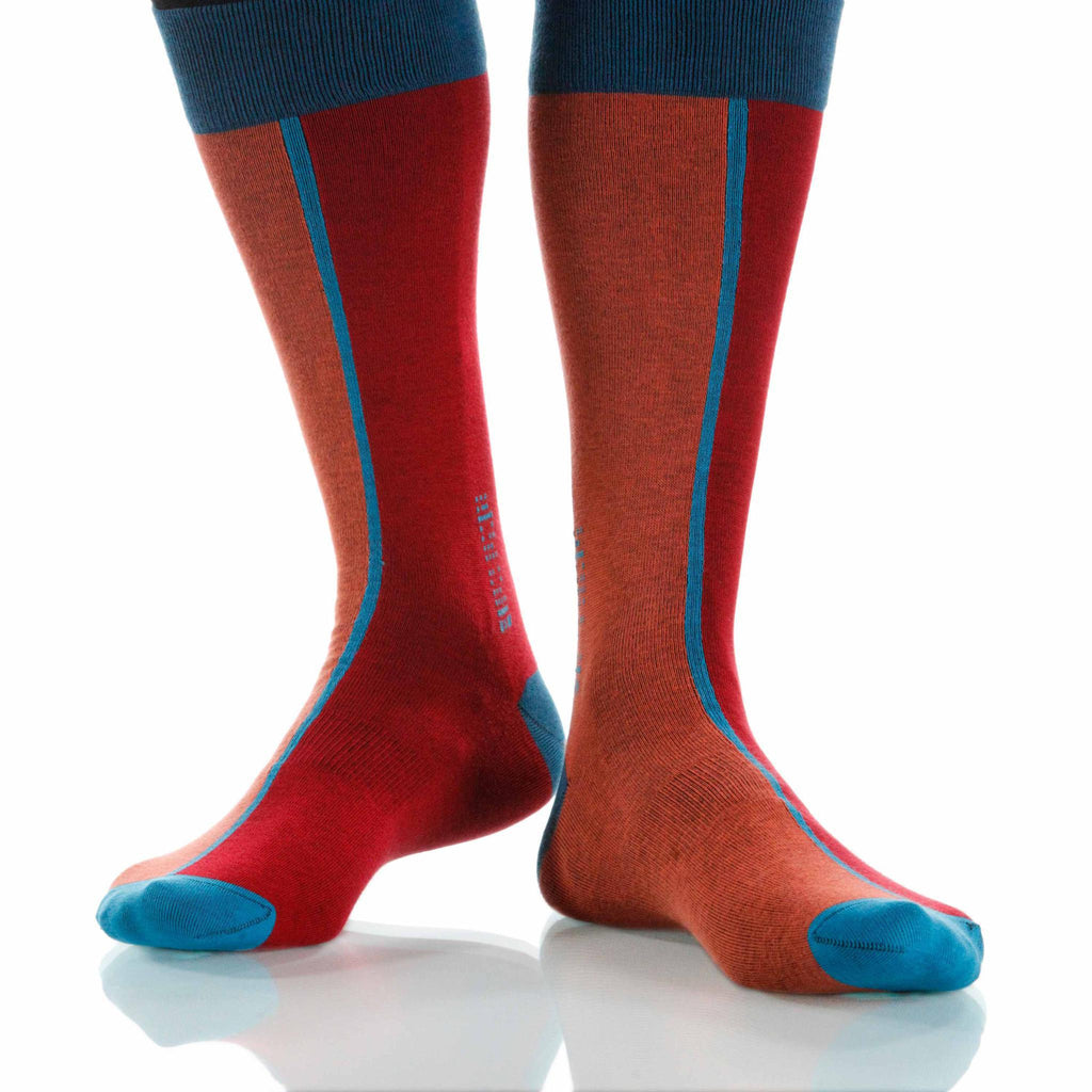 Cayenne Chiaroscuro Socks; Men's or Women's Supima Cotton Red XOAB
