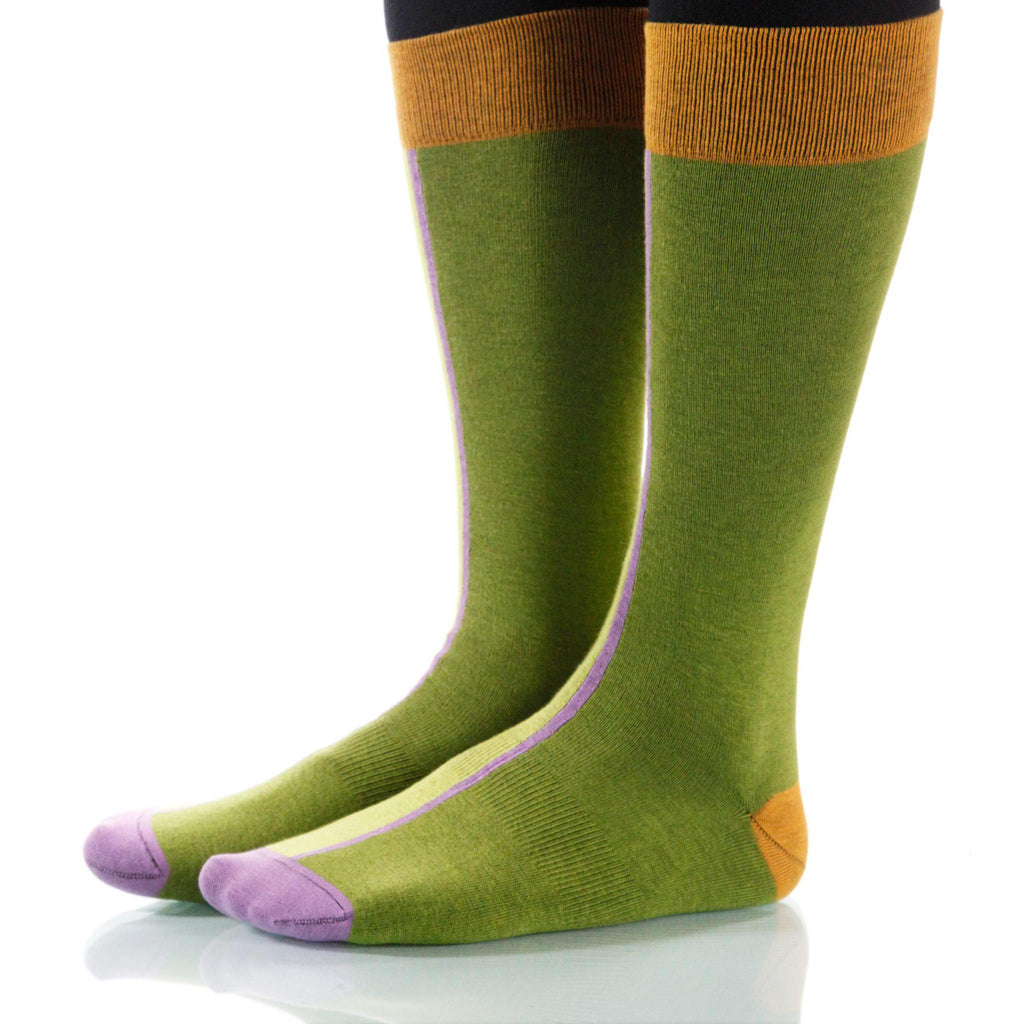 Lime Chiaroscuro Socks; Men's or Women's Supima Cotton Green XOAB