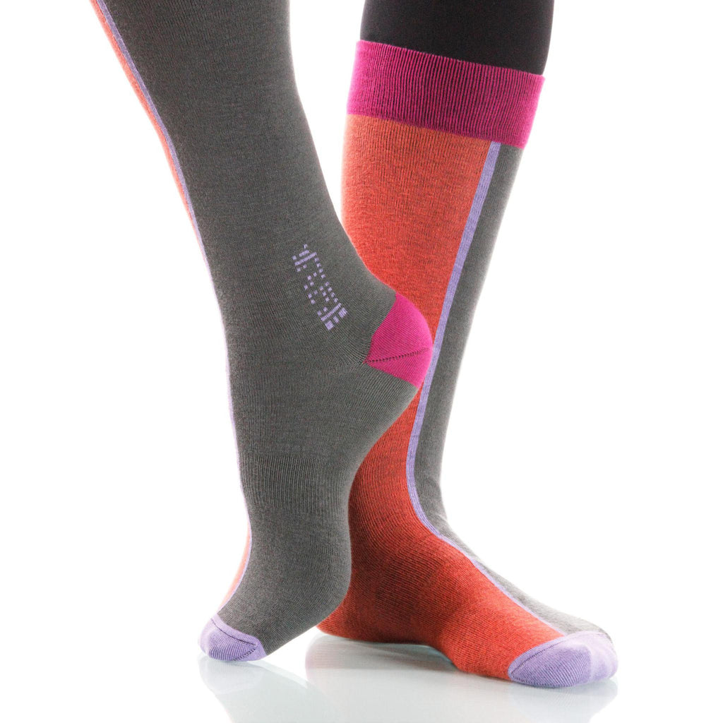 Paprika Chiaroscuro Socks; Men's or Women's Supima Cotton Orange XOAB