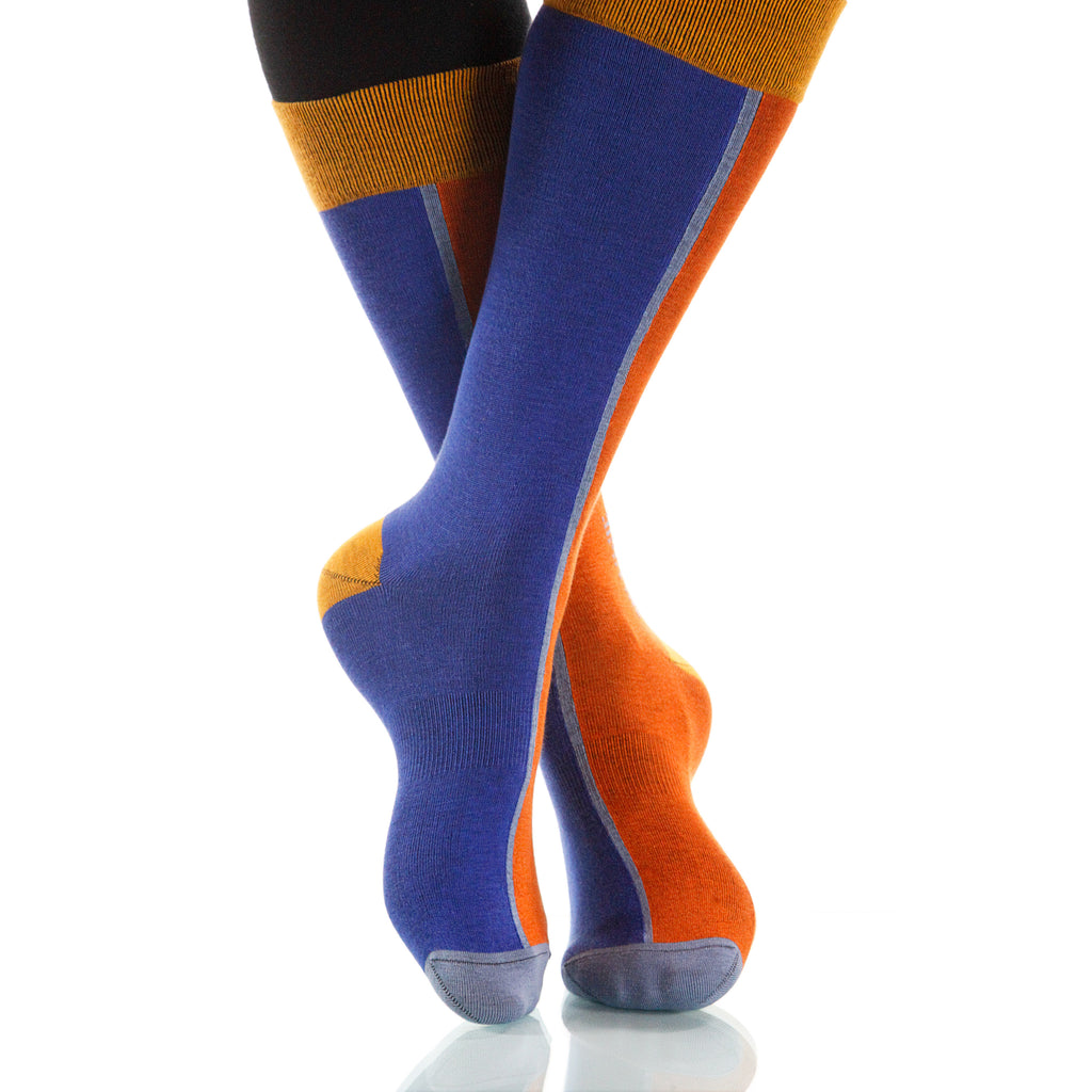 Siesta Chiaroscuro Socks; Men's or Women's Supima Cotton Orange XOAB