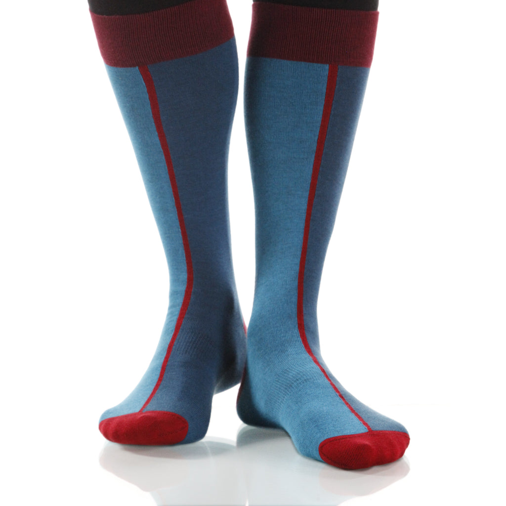 Teal Chiaroscuro Socks; Men's or Women's Supima Cotton Teal/Blue XOAB