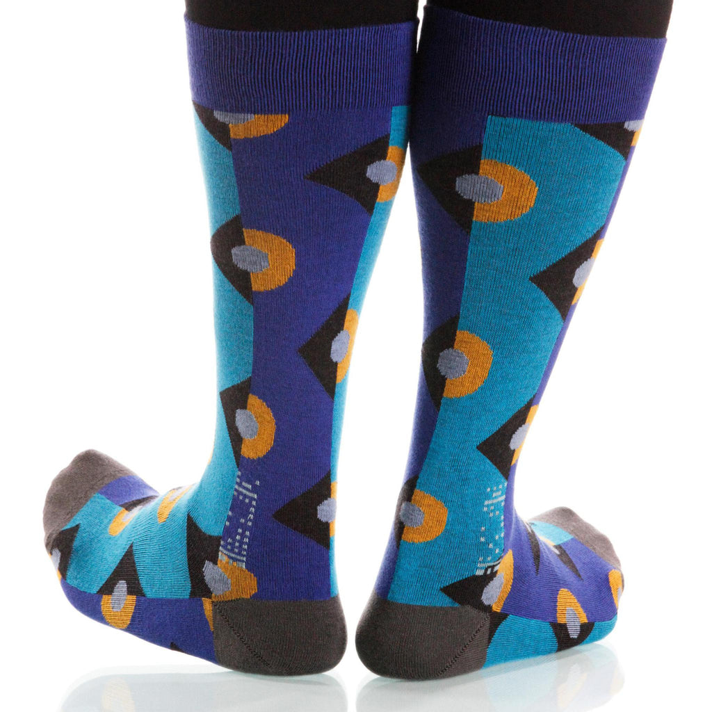 Blue Deco Socks; Men's or Women's Supima Cotton - Blue - XOAB