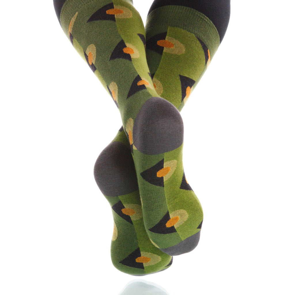 Emerald Deco Socks; Men's or Women's Supima Cotton - Green - XOAB