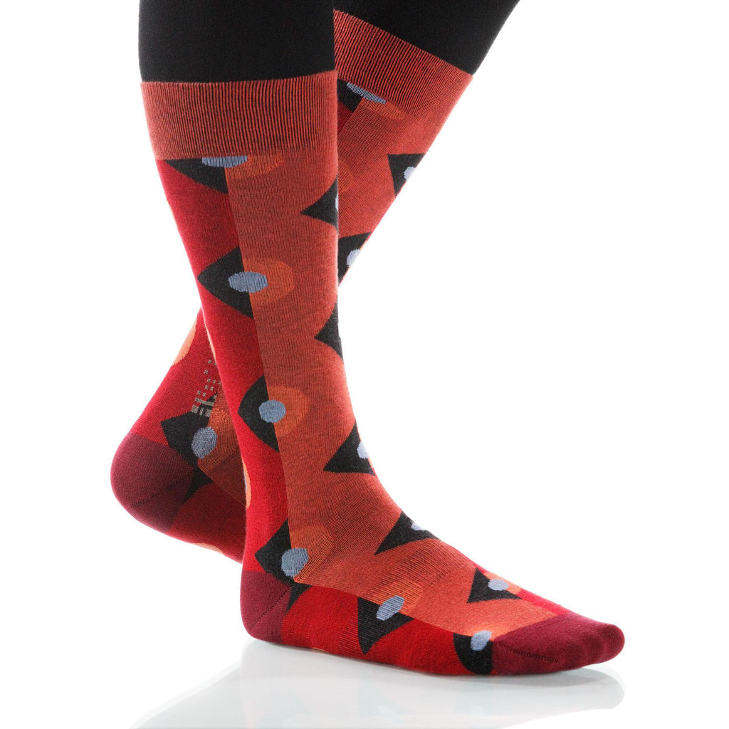 Red Deco Socks; Men's or Women's Supima Cotton - Red - XOAB