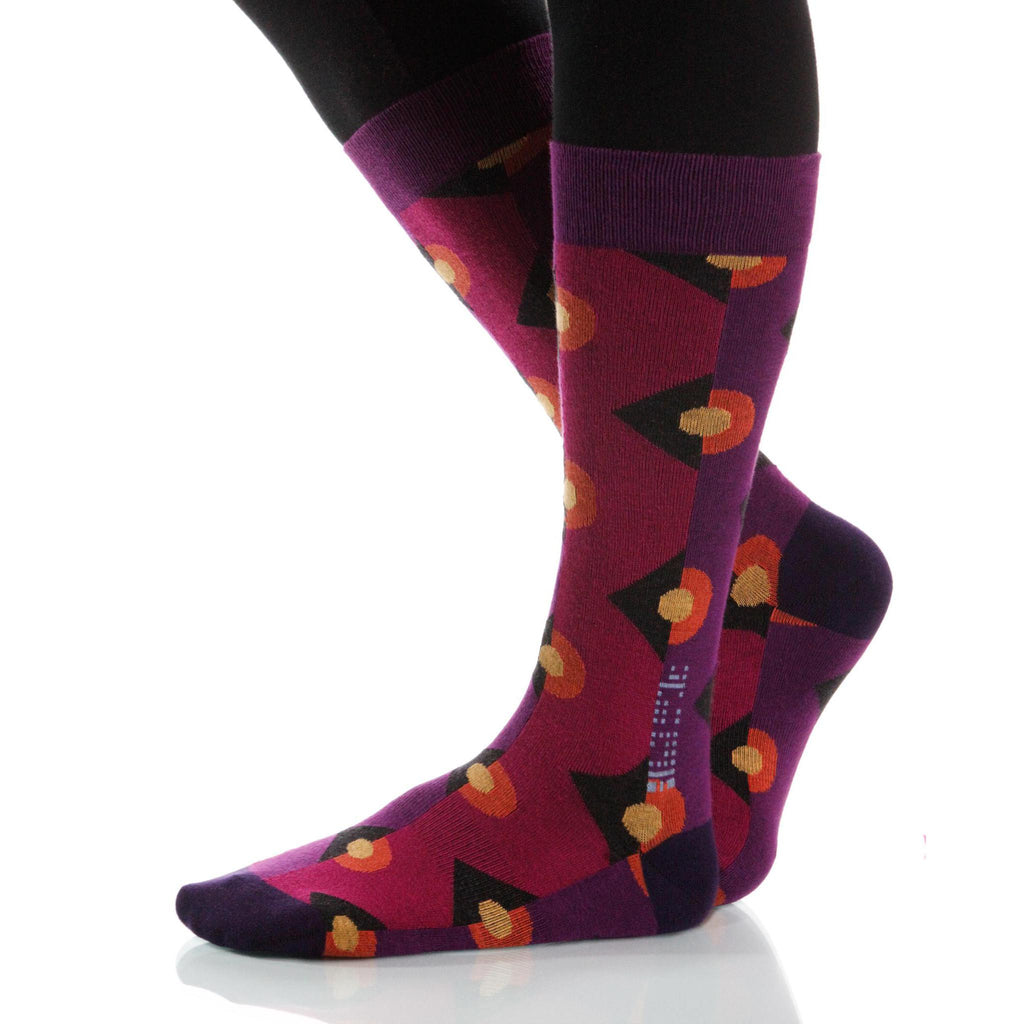 Violet Deco Socks; Men's or Women's Supima Cotton - Violet - XOAB