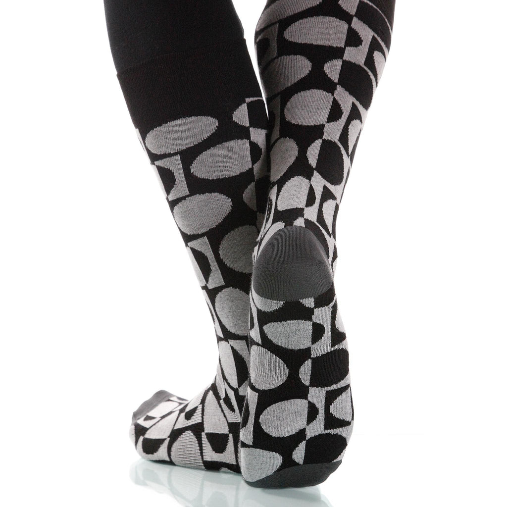 Black & White Eclipse Socks; Men's or Women's Supima Cotton XOAB