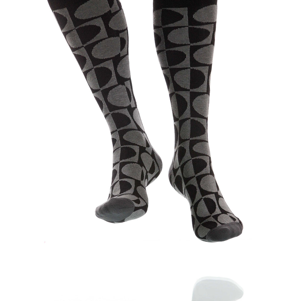Charcoal Eclipse Socks; Men's or Women's Supima Cotton Gray/Black XOAB