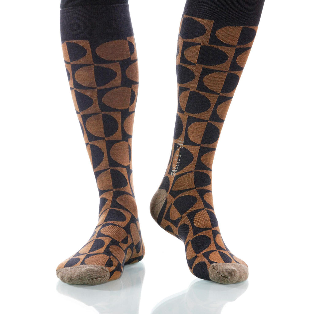 Hazelnut Eclipse Socks; Men's or Women's Supima Cotton Brown XOAB