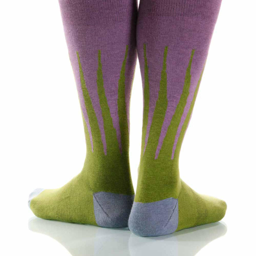 Spring Harlequin Socks; Men's or Women's Supima Cotton Green XOAB