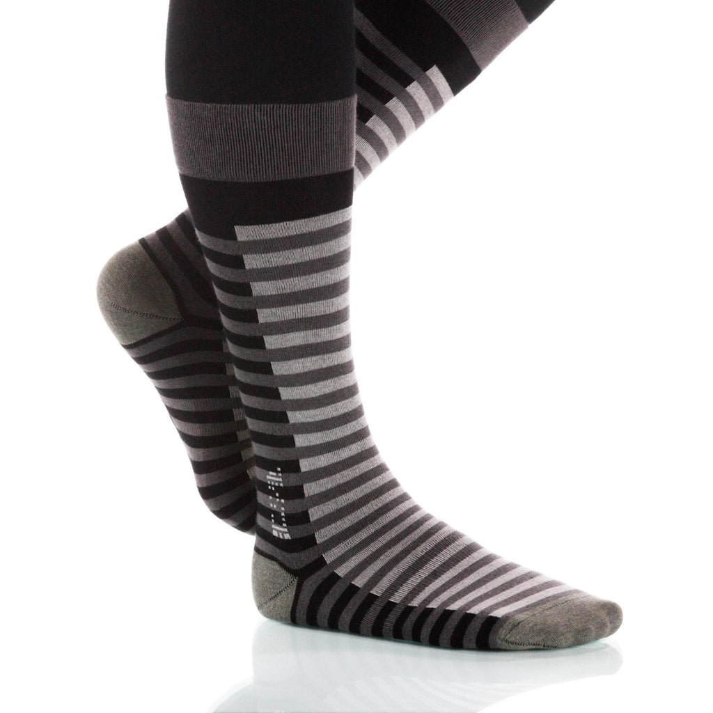 Gray Lattice Socks; Men's or Women's Supima Cotton Gray/Black XOAB