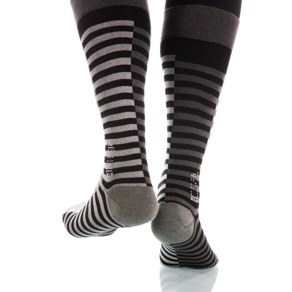 Gray Lattice Socks; Men's or Women's Supima Cotton Gray/Black XOAB