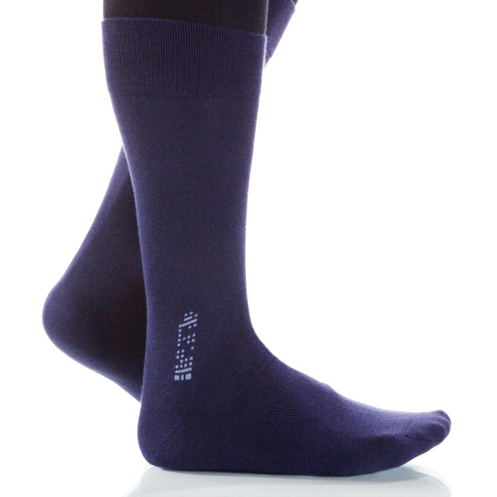 Navy Solid Socks; Men's or Women's Merino Wool - Blue - XOAB
