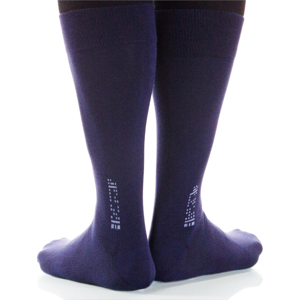 Navy Solid Socks; Men's or Women's Merino Wool - Blue - XOAB