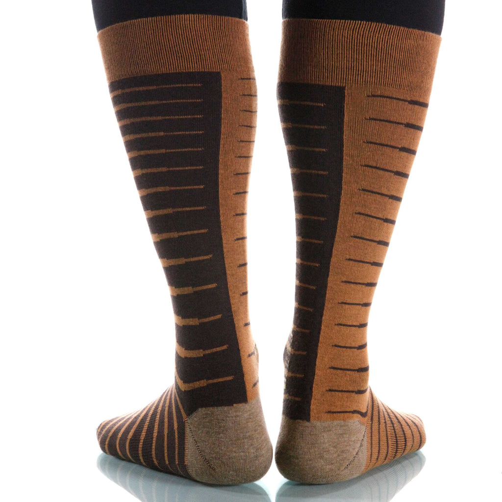 Cacao Zebra Socks; Men's or Women's Supima Cotton - Tan/Brown - XOAB