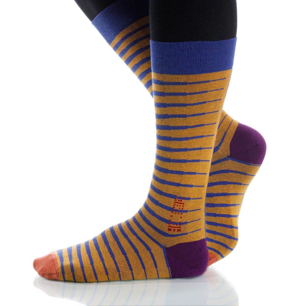 Plum Zebra Socks; Men's or Women's Supima Cotton - Violet - XOAB