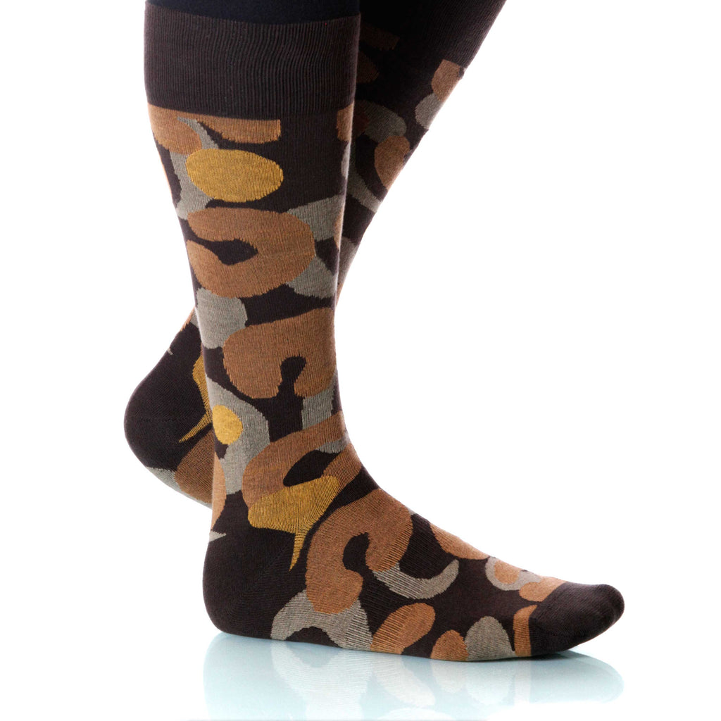 Desert Biome Socks; Men's or Women's Cotton - Brown - XOAB