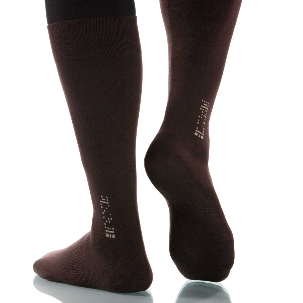 Cacao Solid Socks; Men's or Women's Merino Wool - Brown - XOAB